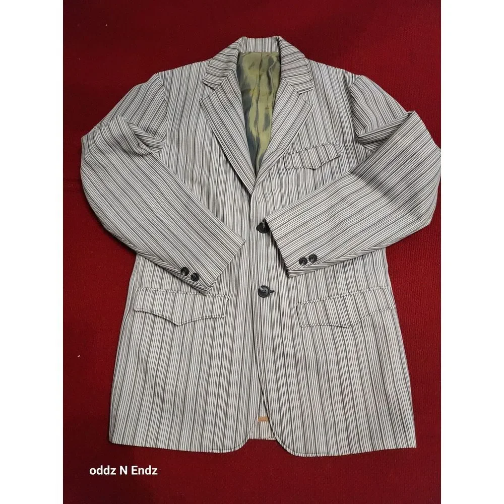 Niver Western Wear Mens Striped Blazer Jacket 38